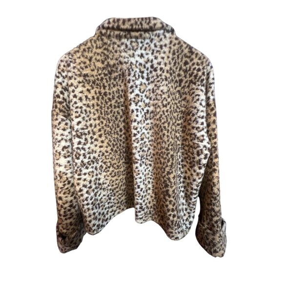 Cactus Flower Womens Leopard Print Jacket Large Button‎ Down - Picture 2 of 6